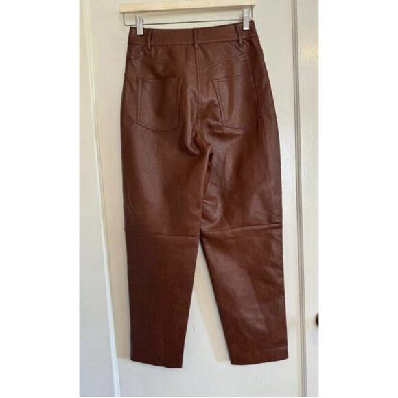 Aritzia Wilfred Oracle Faux Leather Balloon Pants Size 6 Brown EUC - Picture 8 of 16